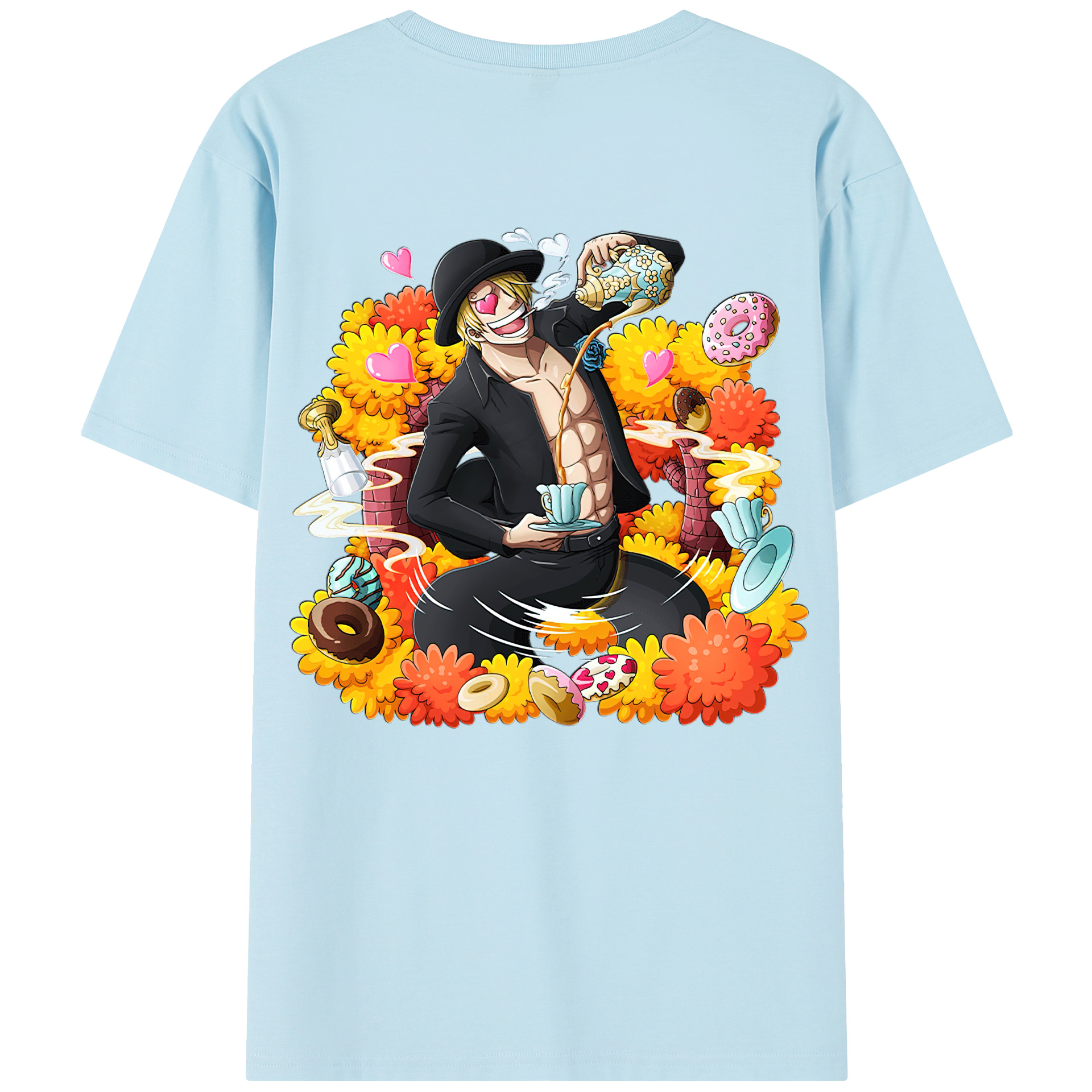 ワンピース サンジ ONE PIECE Sanji 綿100％半袖Tシャツ（背面プリント）